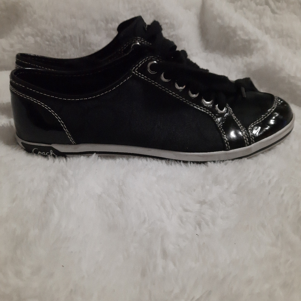 Black coach sneakers size 8. 5